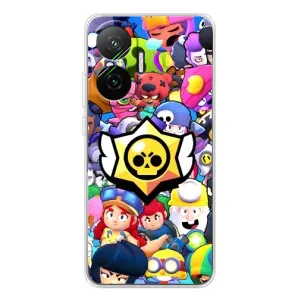 Чехол для Xiaomi POCO F7 Бравл Старс (VPrint) (Лого Brawl Stars)
