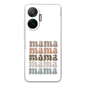 Чехлы для мамы на Xiaomi POCO F7 (Текстовый коллаж мама)