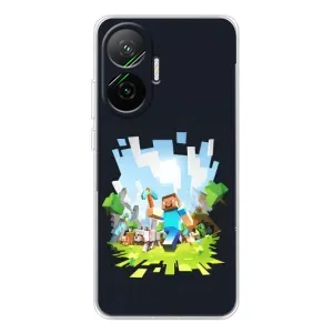 Чехол Майнкрафт на Xiaomi POCO F7 (AlphaPrint) Minecraft (персонажи Minecraft)