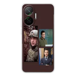 Чехол для Xiaomi POCO F7 (AlphaPrint - с принтом Зеленского) (Президент)