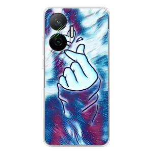 Чехол с принтом для Xiaomi POCO F7 (AlphaPrint - Знак сердечка) (Радужное сердце)