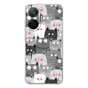 Чехлы с Котиками для Xiaomi POCO F7 (VPrint) (Рисованные котики)