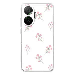 Чехол с розовым рисунком для Xiaomi POCO F7 (Розовые цветы)