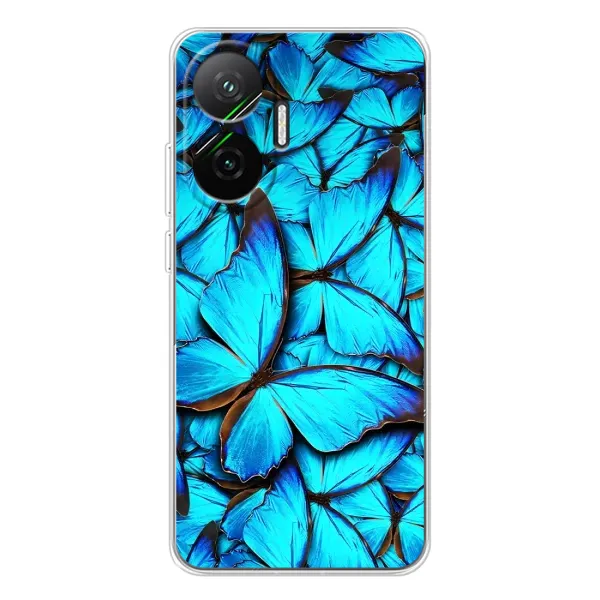 Чохол з принтом «Сині метелики» для Xiaomi POCO F7