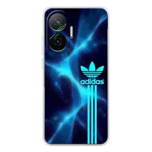 Чехлы Адидас для Xiaomi POCO F7 (AlphaPrint) (Синий Адидас)