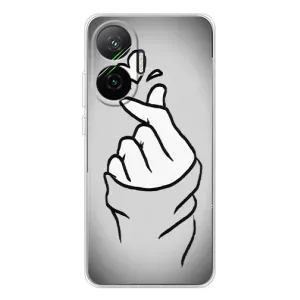 Чехол с принтом для Xiaomi POCO F7 (AlphaPrint - Знак сердечка) (Значок Love)