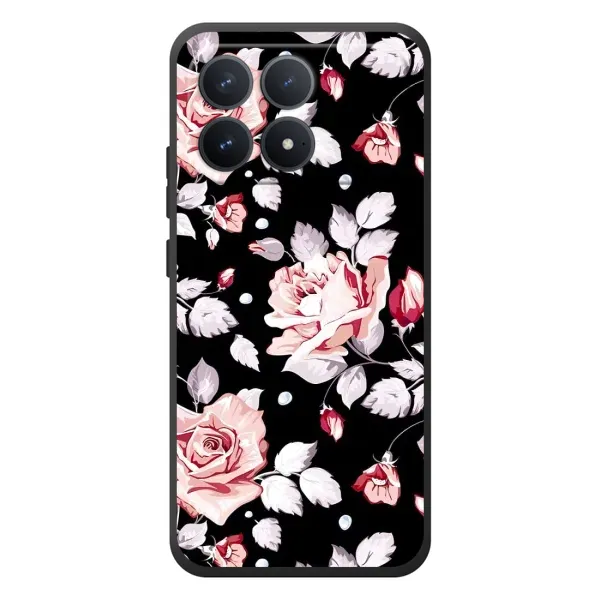 Чехол с принтом «Цветочки на черном» для Xiaomi Poco F8 Pro