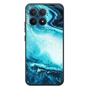 Мраморний чехол на Xiaomi Poco F8 Pro (VPrint) (Блакитний мрамор)