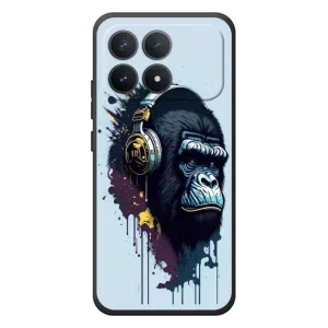 Чохол з Мавпами Xiaomi Poco F8 Pro - (AlphaPrint) (Горила в навушниках)