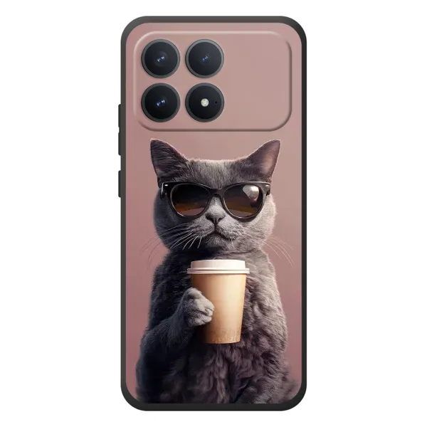 Чехол с принтом «Кот с кофе» для Xiaomi Poco F8 Pro Чехол с принтом «Кот с кофе» для Xiaomi Poco F8 Pro