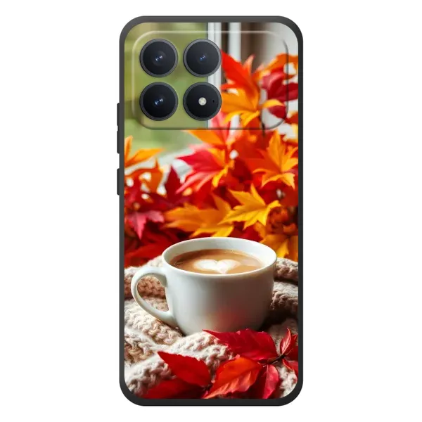 Чехол с принтом «Кофе и листья» для Xiaomi Poco F8 Pro Чехол с принтом «Кофе и листья» для Xiaomi Poco F8 Pro