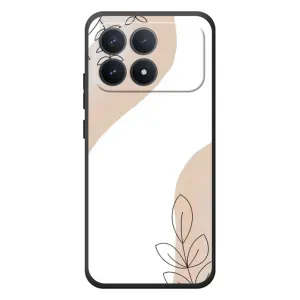Силконовий чохол з принтом в квітах на Xiaomi Poco F8 Pro (Нюдова гілочка абстракція)