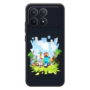 Чехол Майнкрафт на Xiaomi Poco F8 Pro (AlphaPrint) Minecraft (персонажи Minecraft)
