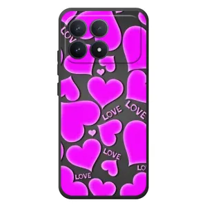 Чехлы для любимой на Шіаомі Поко Ф8 Про (VPrint) (Pink hearts)
