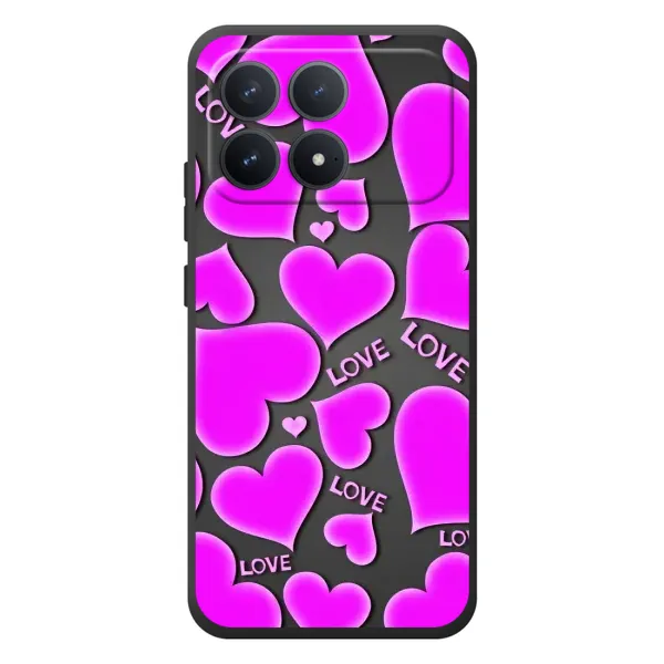 Чохол з принтом «Pink hearts» для Xiaomi Poco F8 Pro