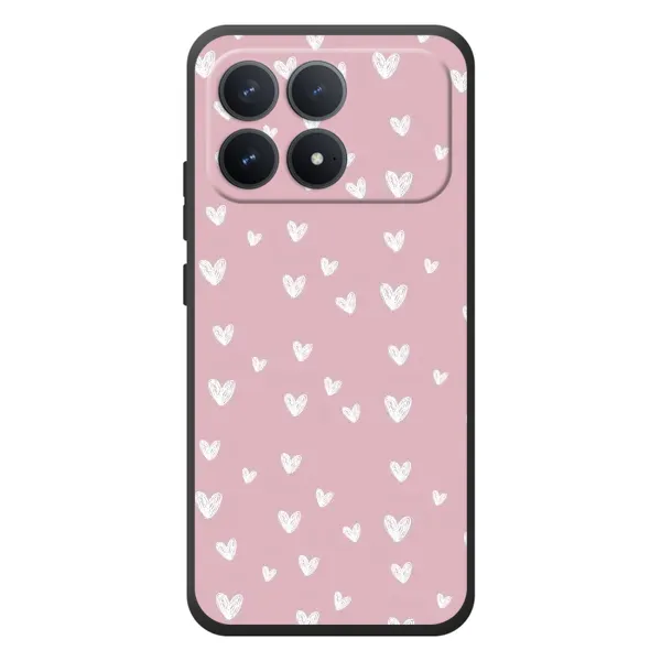 Чехол с принтом «Сердечки на розовом» для Xiaomi Poco F8 Pro