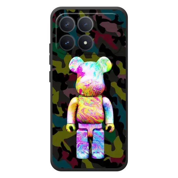 Чохол з принтом «Яскравий Bearbrick» для Xiaomi Poco F8 Pro