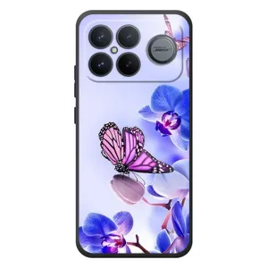 Чохли з квітами для Xiaomi Poco F8 Ultra (VPrint) (Метелик на квітах)