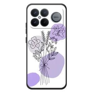 Силконовий чохол з принтом в квітах на Xiaomi Poco F8 Ultra (Букет фіолетова абстракція)
