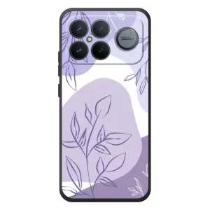 Силконовий чохол з принтом в квітах на Xiaomi Poco F8 Ultra (Фіолетове листя абстракція)
