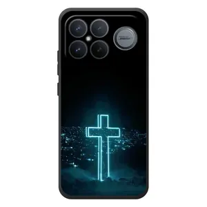 Чехол для Xiaomi Poco F8 Ultra (AlphaPrint) - (Христианские) (Крест и город)