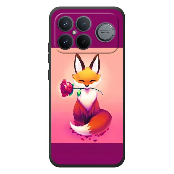Чехол с принтом «Лисичка с розочкой» для Xiaomi Poco F8 Ultra