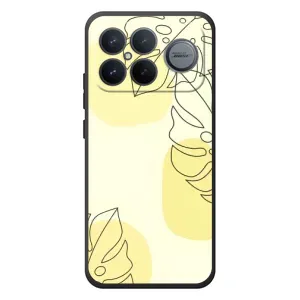 Силконовий чохол з принтом в квітах на Xiaomi Poco F8 Ultra (Жовта монстера арт)