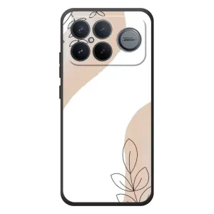 Силконовий чохол з принтом в квітах на Xiaomi Poco F8 Ultra (Нюдова гілочка абстракція)