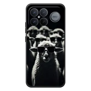 Чехол с принтом стильные животные для :Xiaomi Поко F8 Ультра (Овечка в очках)