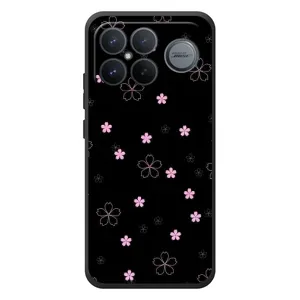 Чохол з розовим принтом для Xiaomi Poco F8 Ultra (Рожеві квіти на чорному)