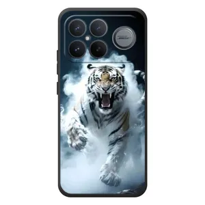 Чехол с картинкой «Хищники» для Xiaomi Poco F8 Ultra (Белый тигр в дыму)