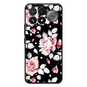Чехлы с Цветами для Xiaomi Poco F9 Pro (VPrint) (Цветочки на черном)