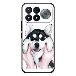 Чехлы с собаками для Xiaomi Poco F9 Pro (VPrint) (Довольный Хаски)