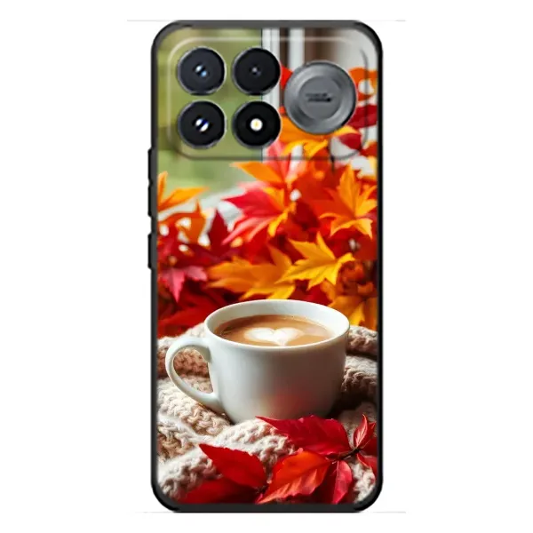 Чохол з принтом «Кава та листя» для Xiaomi Poco F9 Pro