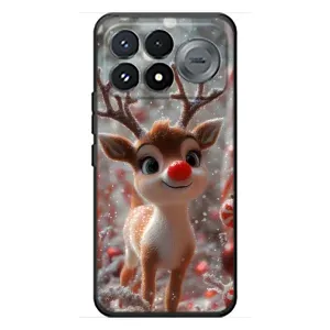 Яскравий чохол для Xiaomi Poco F9 Pro з Зимові Оленята (Олень з носом)