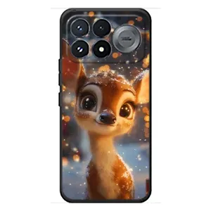 Яскравий чохол для Xiaomi Poco F9 Pro з Зимові Оленята (Оленятко серед гірлянд)