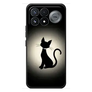 Чехол с принтом для Xiaomi Poco F9 Pro (AlphaPrint) Модные коты (Силуэт котика)