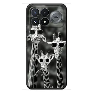 Силиконовый чехол с КАРТИНКАМИ лето для Xiaomi Poco F9 Pro (AlphaPrint) (Жирафы в очках)