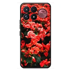 Чехлы с Цветами для Xiaomi Poco F9 Ultra (VPrint) (Цветы красные)