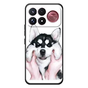 Чехлы с собаками для Xiaomi Poco F9 Ultra (VPrint) (Довольный Хаски)