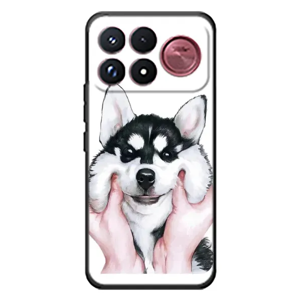 Чехол с принтом «Довольный Хаски» для Xiaomi Poco F9 Ultra