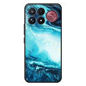 Мраморный чехол на Xiaomi Poco F9 Ultra (VPrint) (Голубой мрамор)