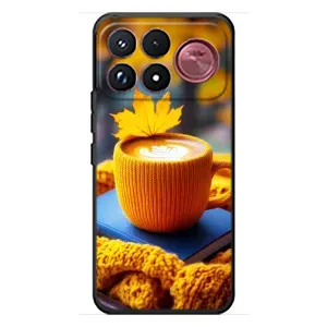 Чохол з унікальним дизайном 'Осінь з кавою' для Xiaomi Poco F9 Ultra (Кава на жовтому пледі)