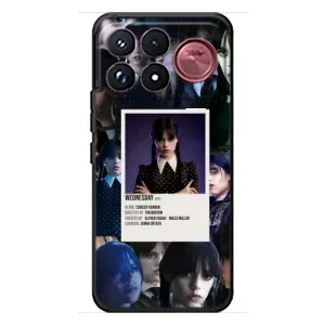 Чехлы Венсдей на Xiaomi Poco F9 Ultra Уэнсдей (AlphaPrint) (коллаж Уэнздей)