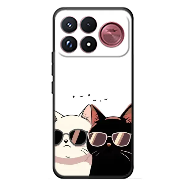 Чохол з принтом «Коти в окулярах» для Xiaomi Poco F9 Ultra