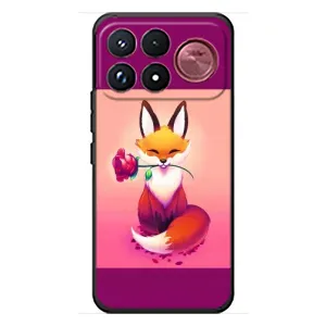 Чехлы с картинкой Лисички для Xiaomi Poco F9 Ultra (VPrint) (Лисичка с розочкой)