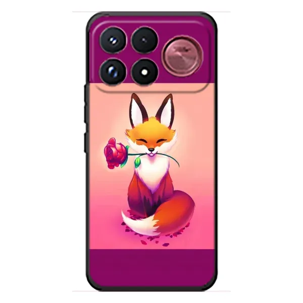 Чехол с принтом «Лисичка с розочкой» для Xiaomi Poco F9 Ultra