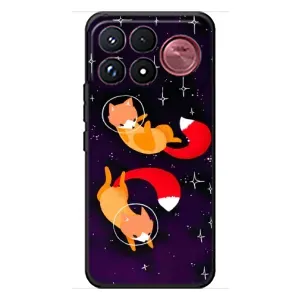 Чехлы с картинкой Лисички для Xiaomi Poco F9 Ultra (VPrint) (Лисички космонавты)