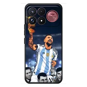 Чехлы для Xiaomi Poco F9 Ultra (Leo чемпион) (AlphaPrint) (Месси с кубком)