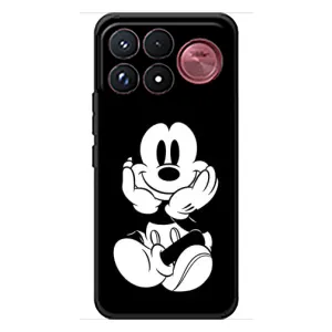 Эксклюзивный чехол для Xiaomi Poco F9 Ultra (AlphaPrint - Мультяшные) (Микки на черном)